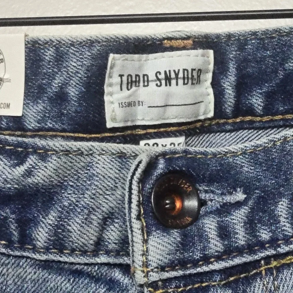 Nwt Todd Snyder Slim Fit Stretch Destroyed‎ Indigo Jeans Men's Sz 32 X 32